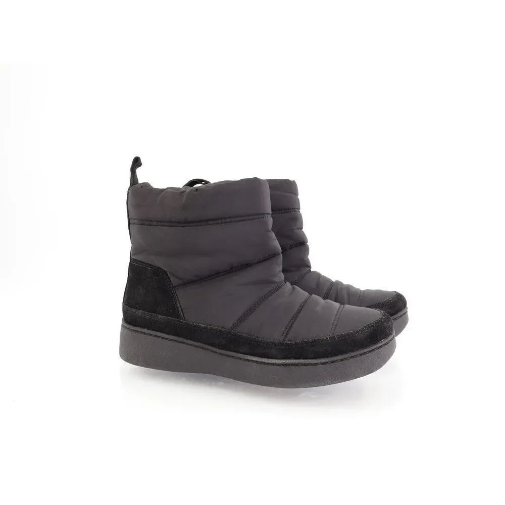 Zodiac Portman Quilted Bootie Women 7 M Black Water Repellent Pull On Shoes